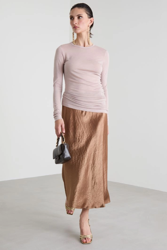 T-shirt with asymmetrical bottom - PINK