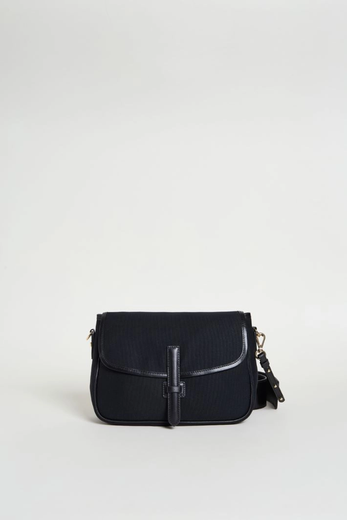 Canvas and leather bag - BLACK