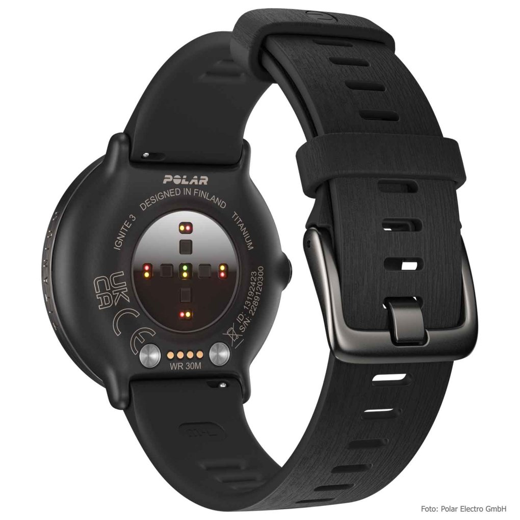 Polar Ignite 3 Titanium GPS Fitness Watch - Black (Silicon Wristband)