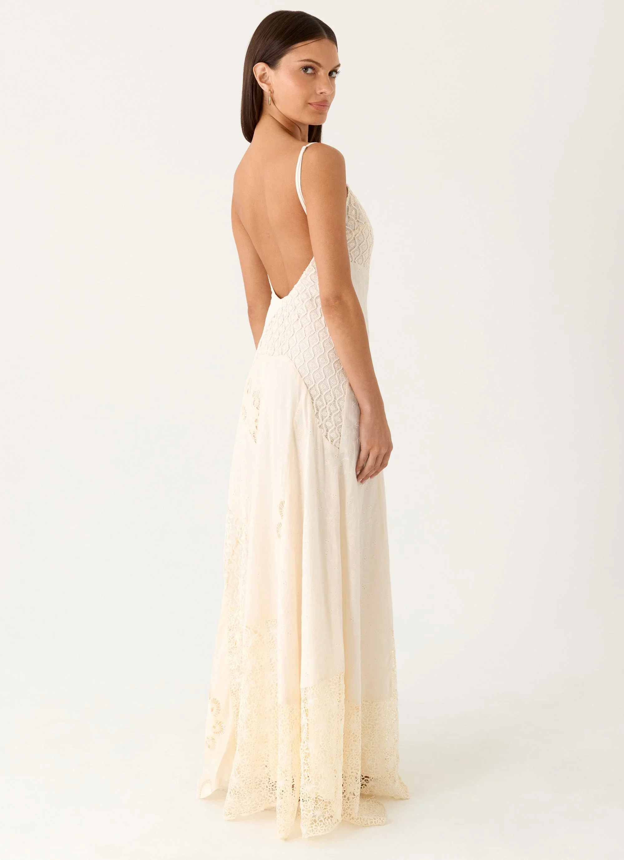 Fabienne Spliced Cotton Maxi Dress - Ivory