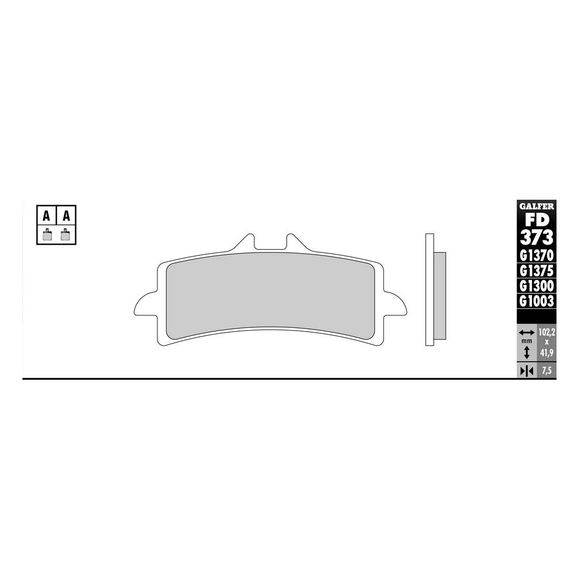 Galfer Sintered Metal Racing Brake Pads - FrontRef: FD373G1375