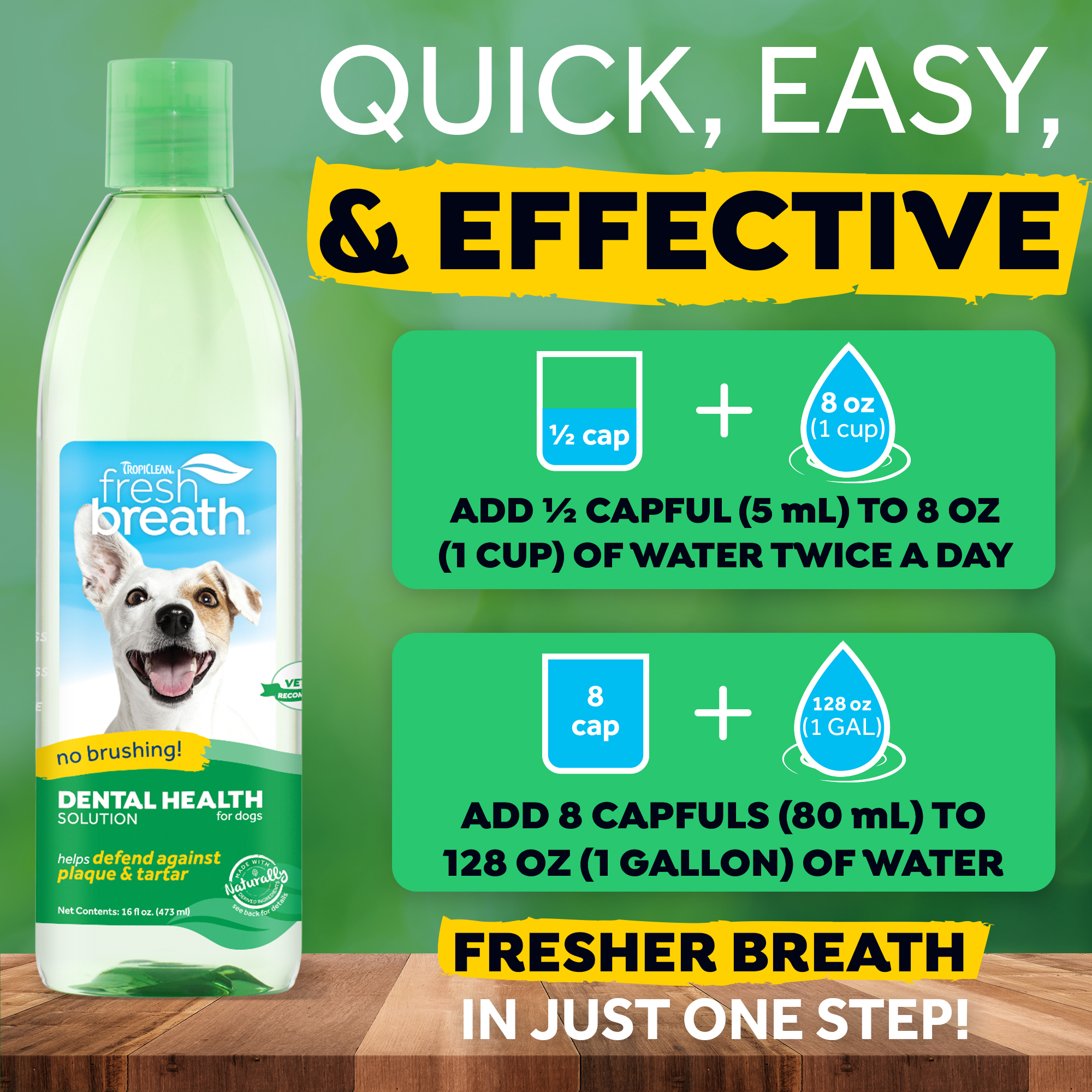 TropiClean Fresh Breath Water Additive - 2 x 473 ml