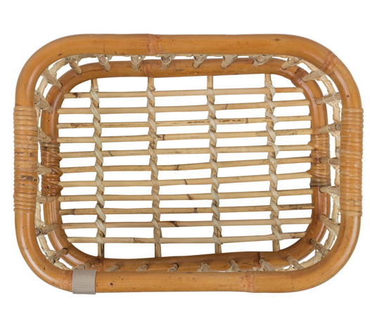 Basil Green Life Rattan Bicycle Basket 18L - natural brown