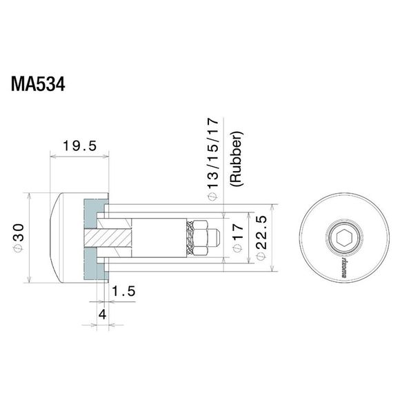Rizoma Universal Handlebar Ends - GreyRef: RZ0225
