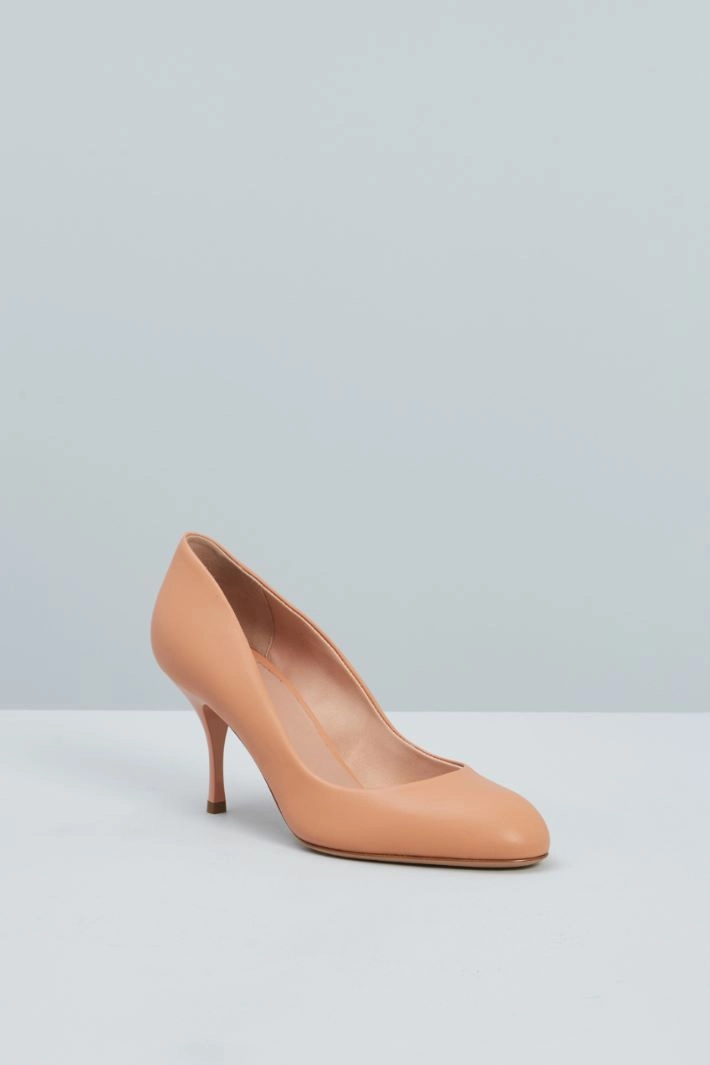 Nappa leather court shoes - POWDER PINK