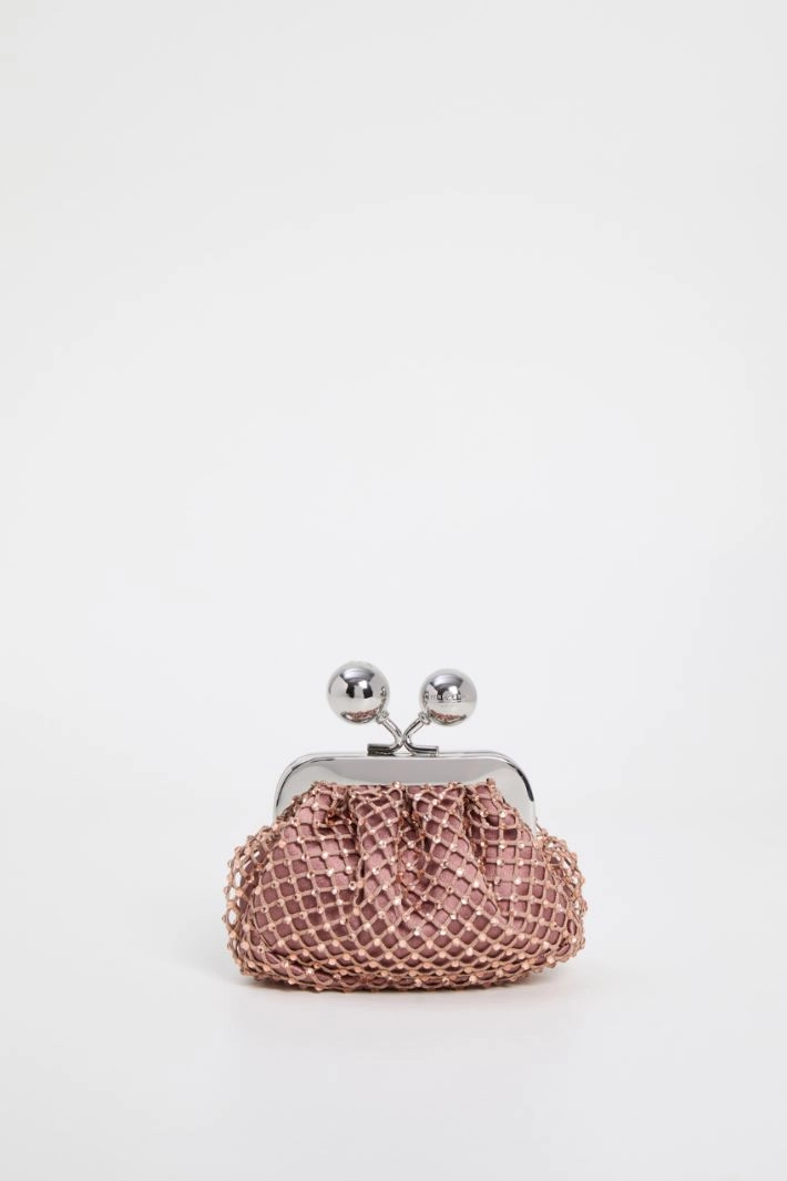 Mini bag in mesh and rhinestones - ANTIQUE PINK