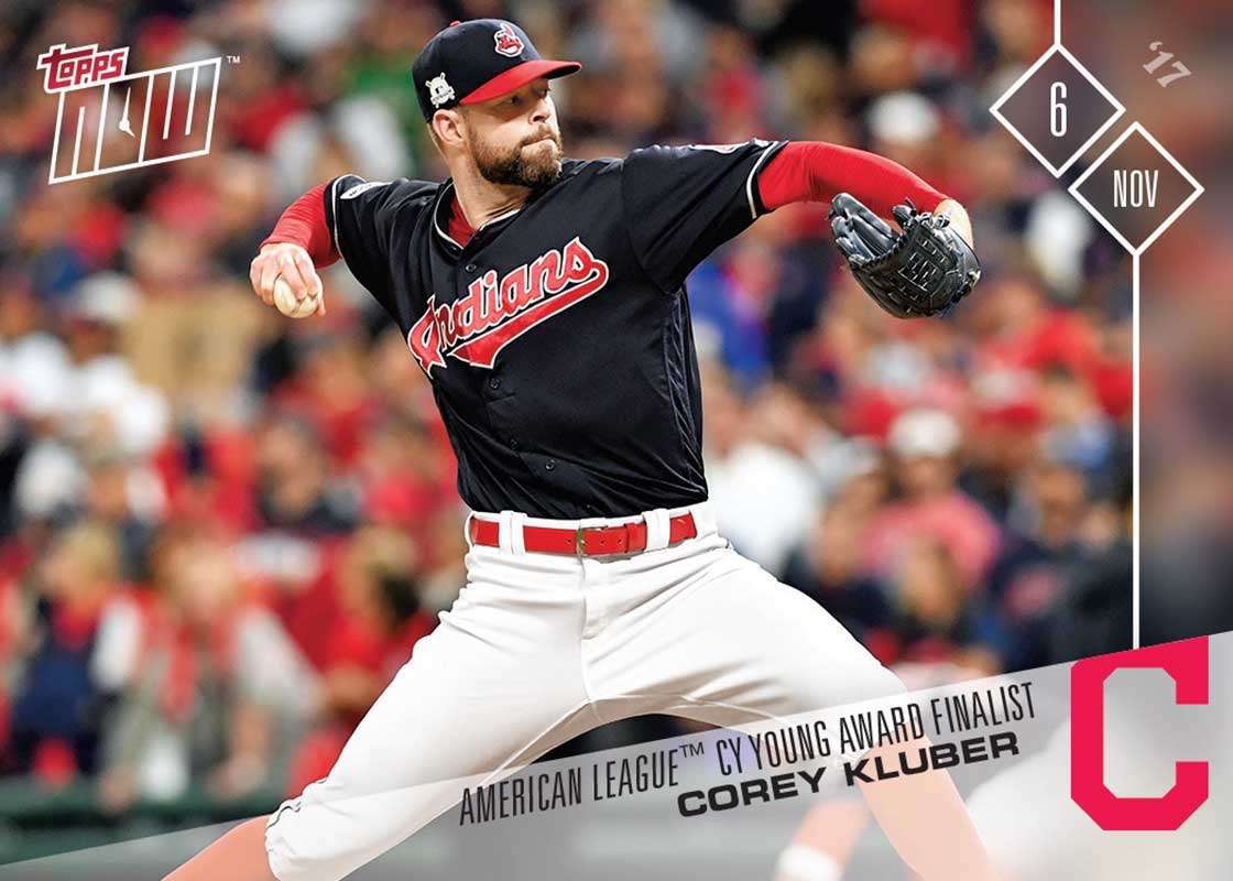 Corey Kluber - 11/14/2017 TOPPS NOW® Card - Print Run: 301