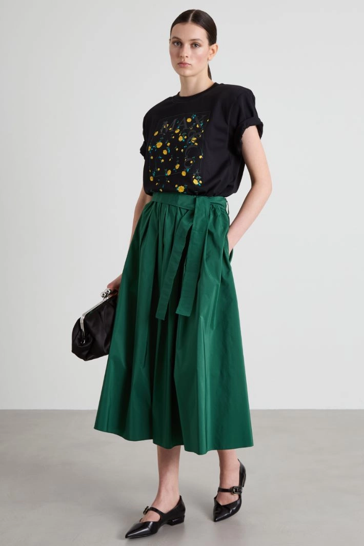 Cotton T-shirt with patch - BLACK