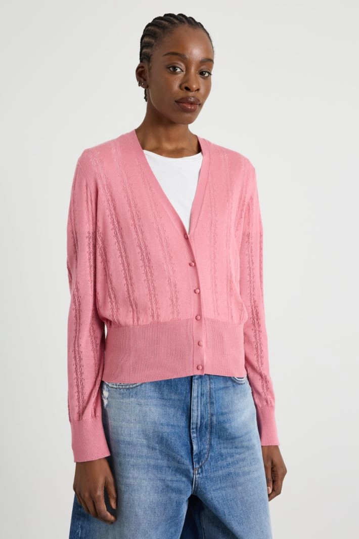 Wool and silk cardigan - PINK