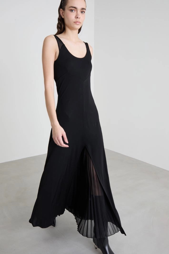 Crepe jersey dress - BLACK