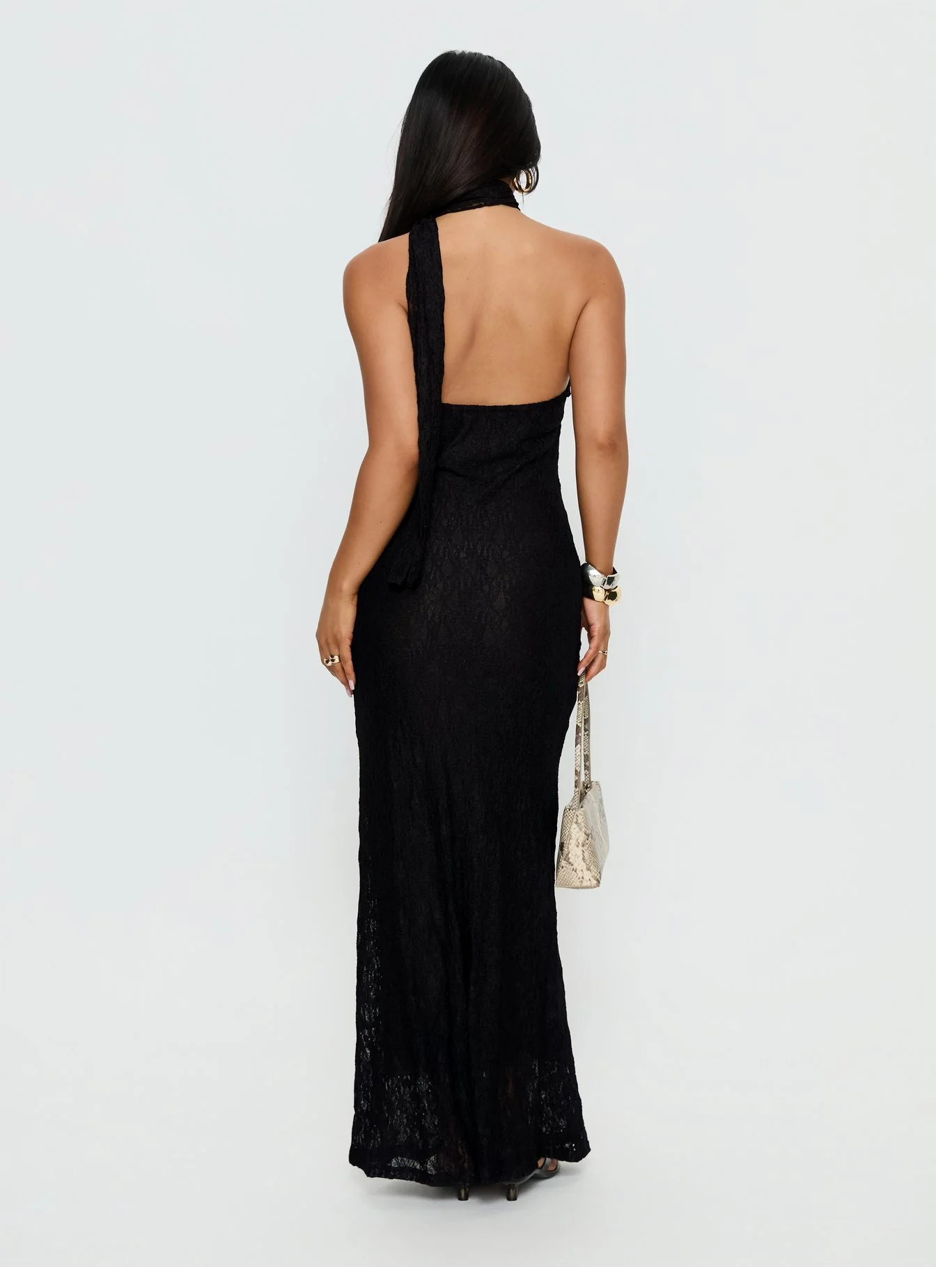 Lux Lace Maxi Dress Noir