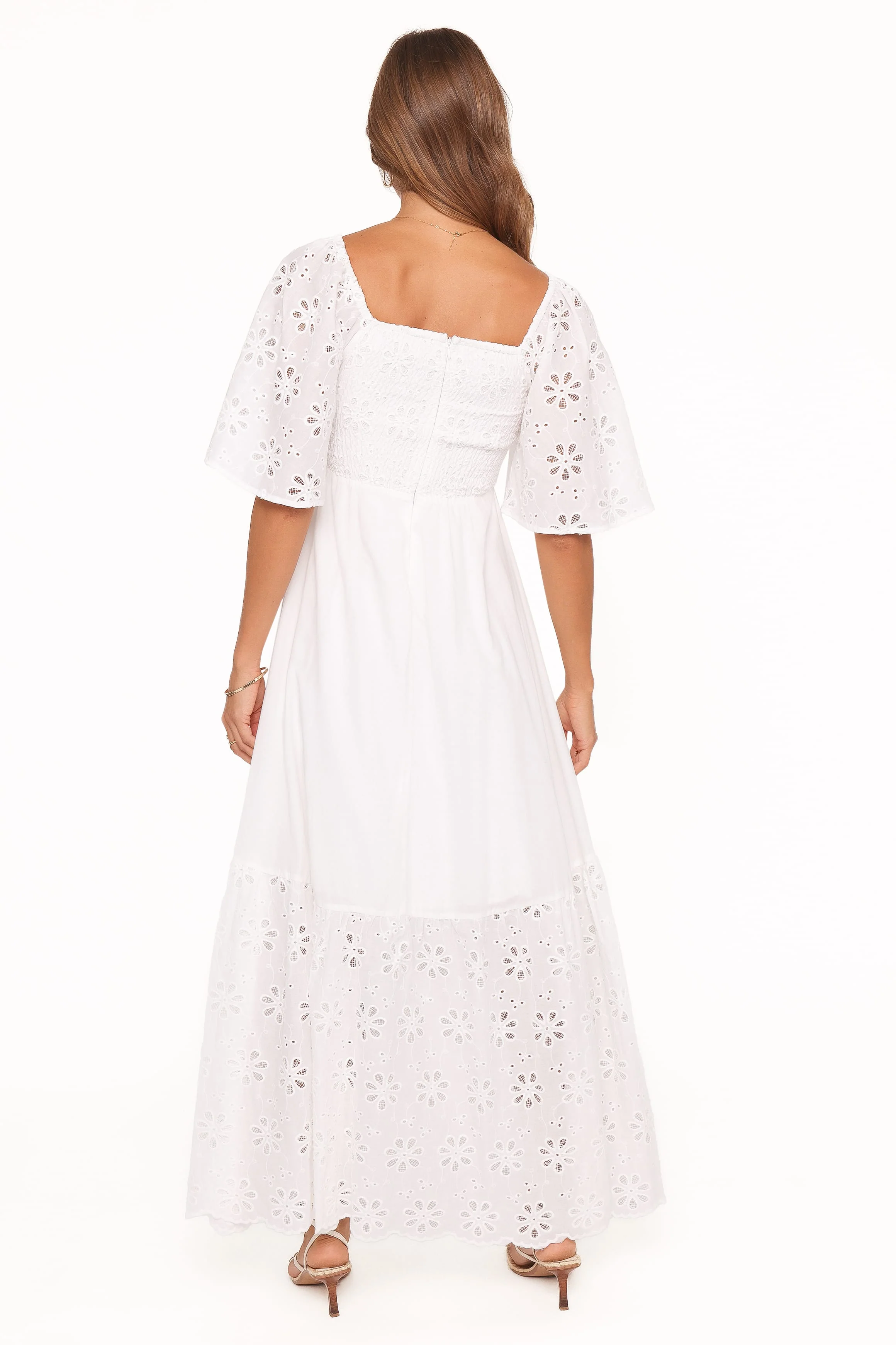 Xana Maxi Dress - White Broderie