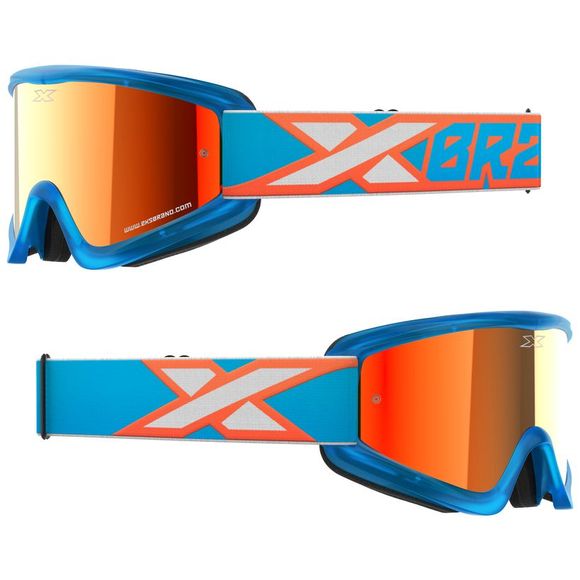 EKS GOX FLAT OUT MIRROR CYAN/FLO ORANGE/WHITE cross mask - RED MIRROR 2023 - Blue / OrangeRef: KS0029 / 067-60380
