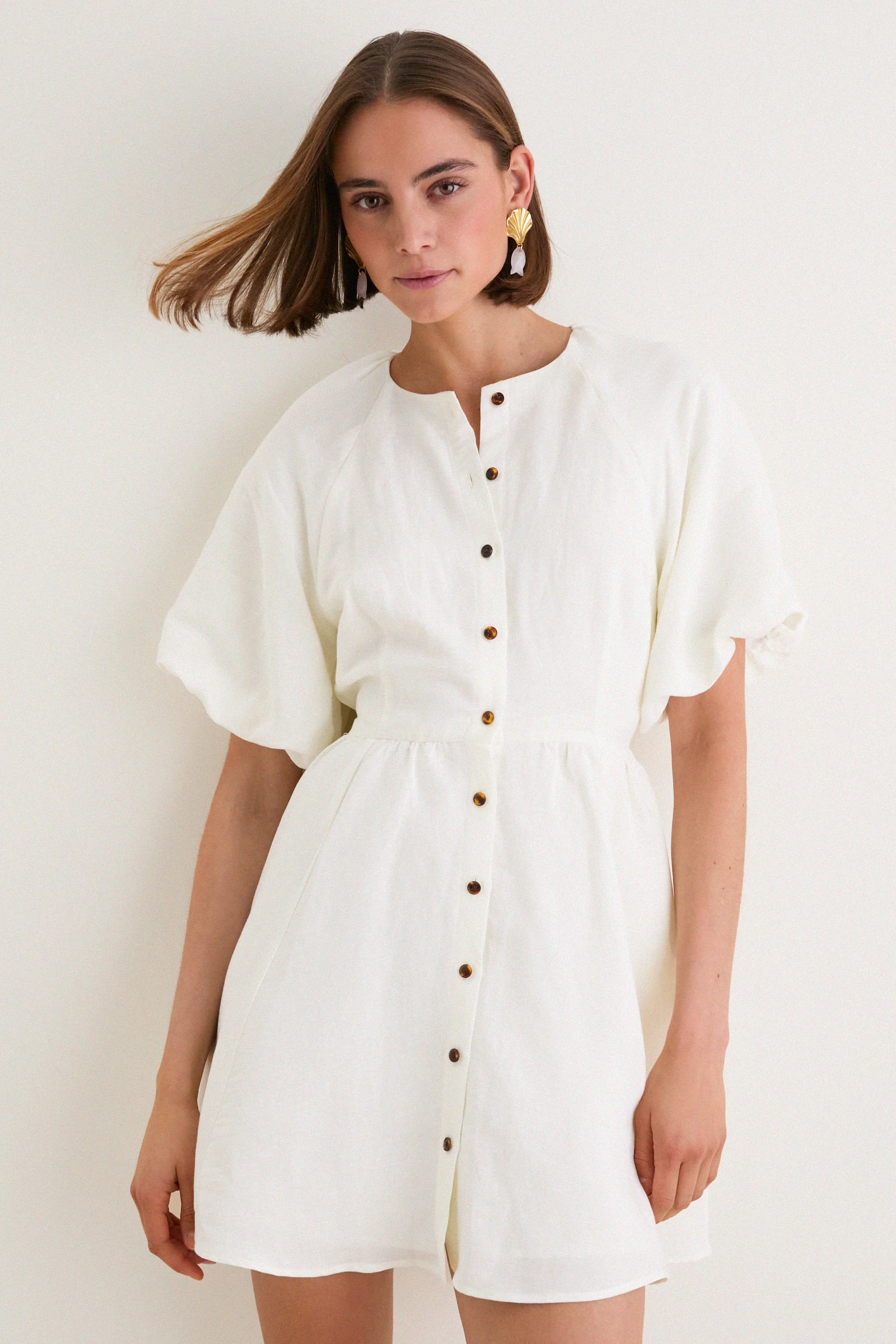 Star White Bastille Short Dress
