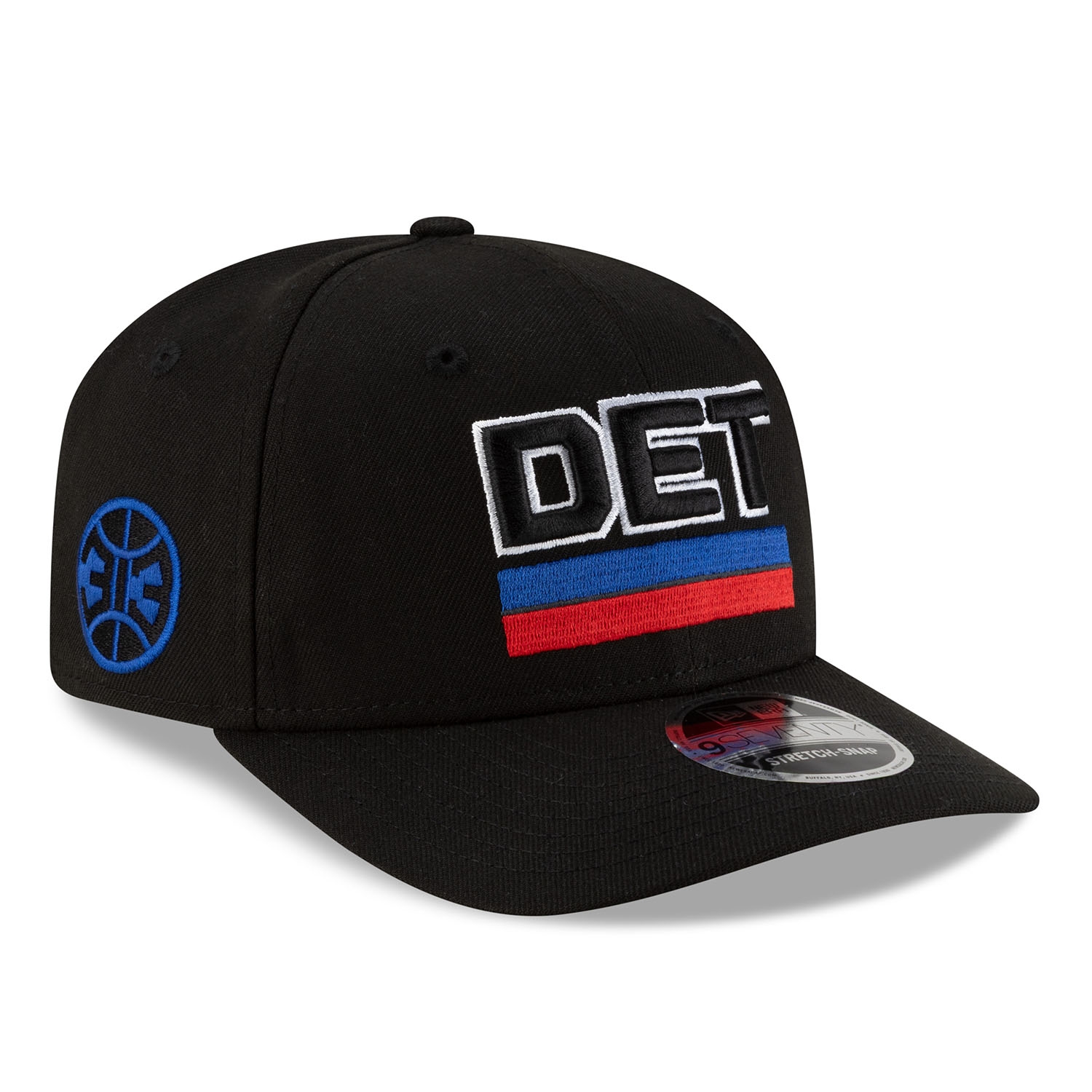 Detroit Pistons 2025-26 NBA Statement Stretch-Snap 9SEVENTY Cap Black