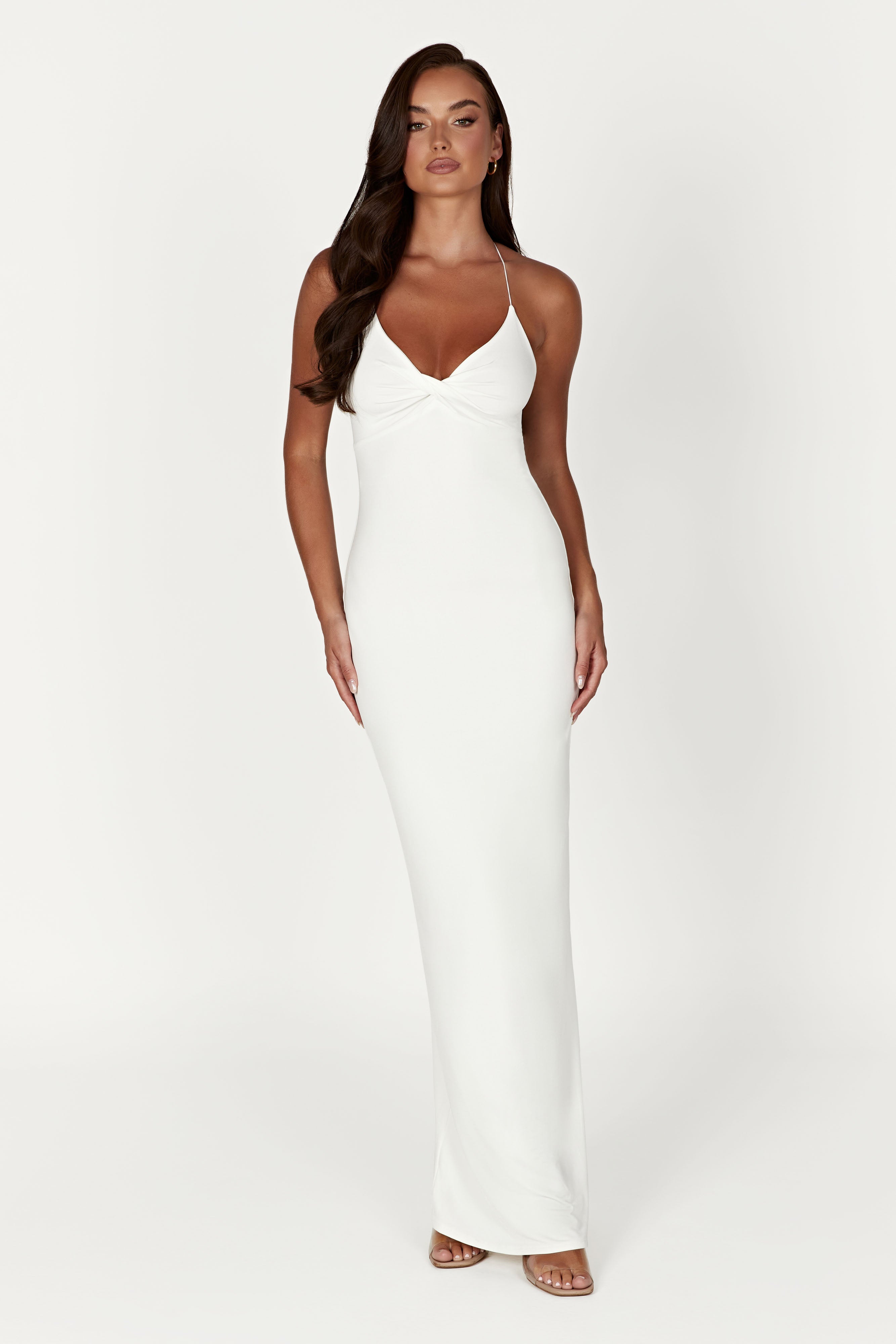 MESHKI Sinead Twist Maxi Dress - White