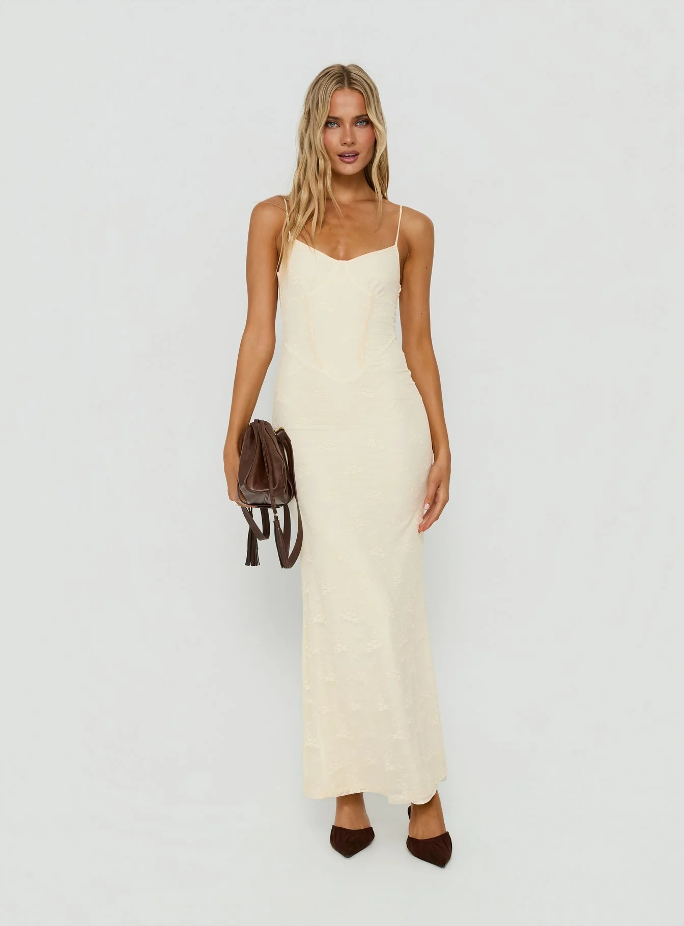 Amika Lace Maxi Dress Cream