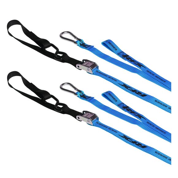 RFX Race Series 1.0 Tie-Down Straps (Blue/Black) with extra carabiner clipRef: RFX00164A / 1110916002