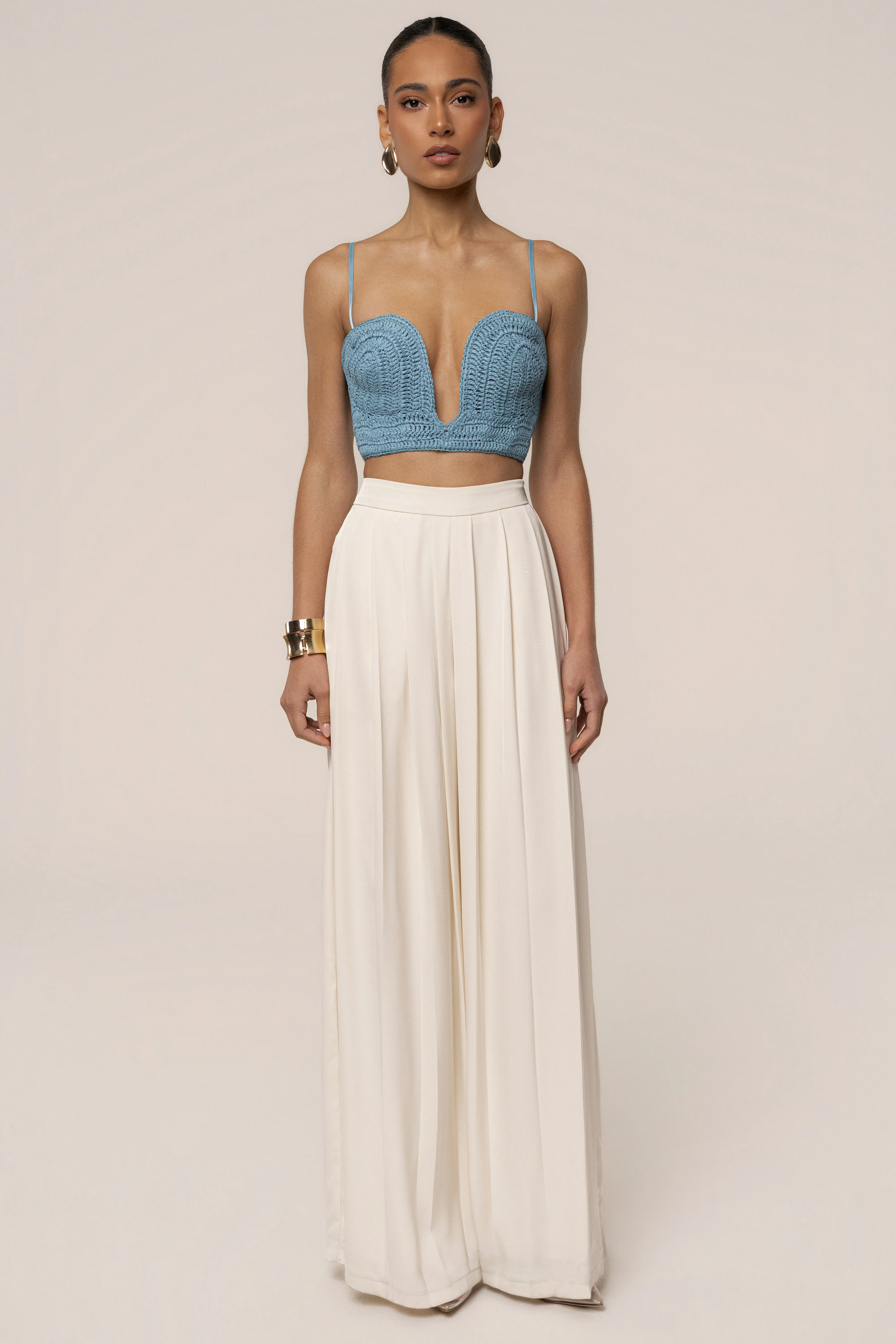 Blue Sail Away Texture Bustier