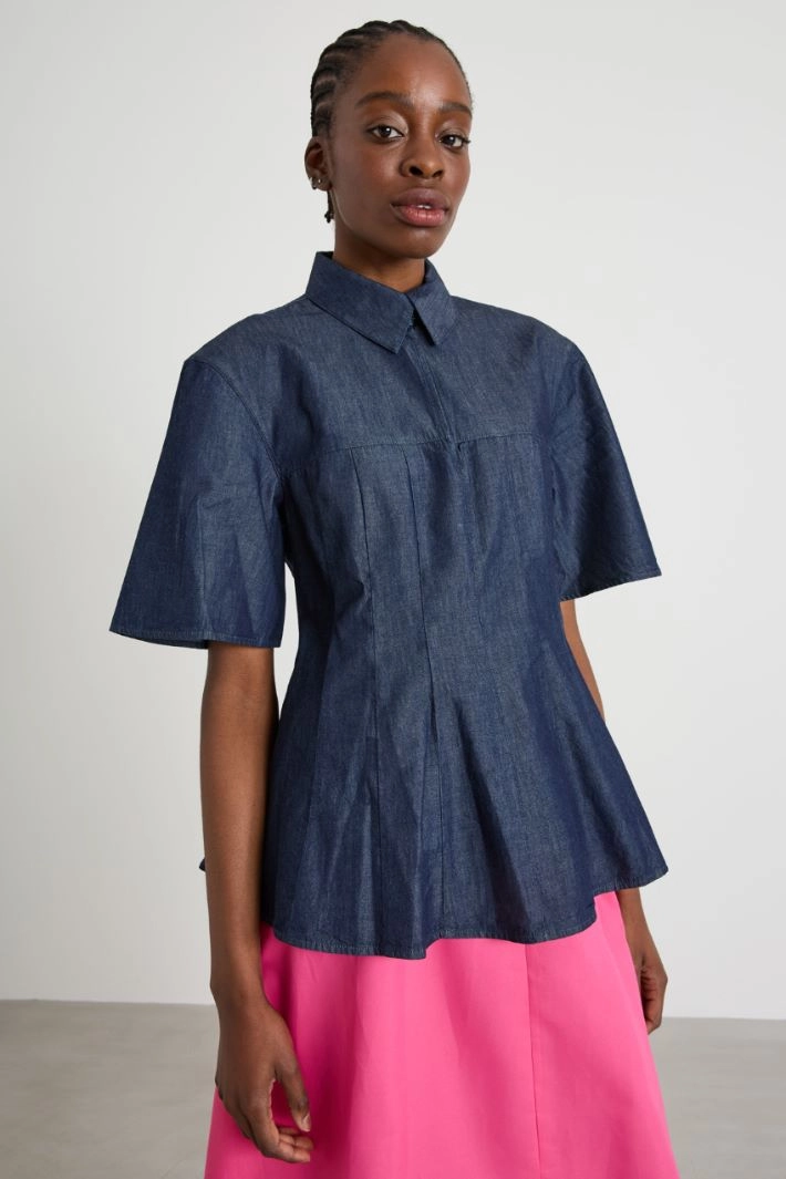 Chambray blouse - BLUE