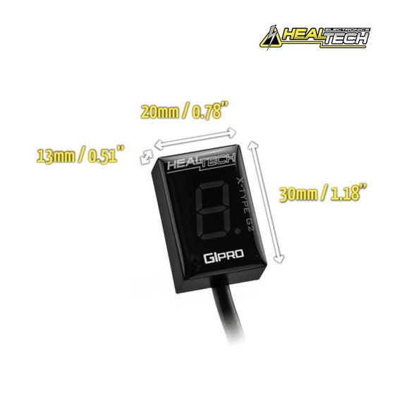 Healtech GIpro X-type G2 Gear Indicator - RedKAWASAKI 1200 NINJA ZX-12 R (ZX1200B) - 2004 - 2005Ref: Hea0111 / Ht-Gpdt-K03-Rd