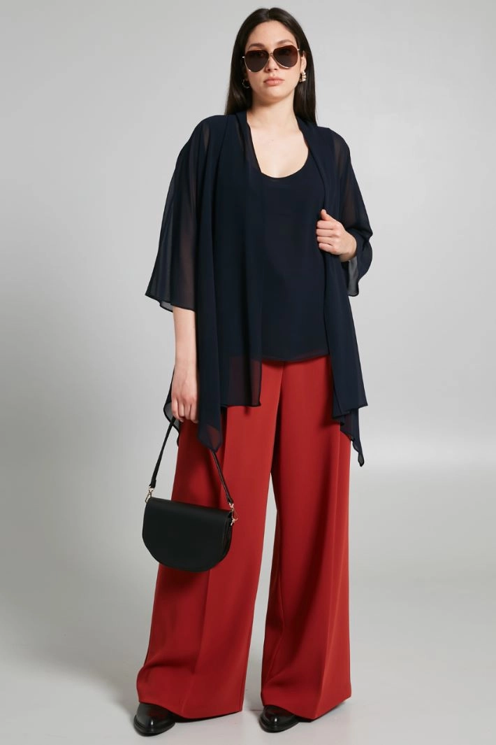 Cady palazzo trousers - BRICK