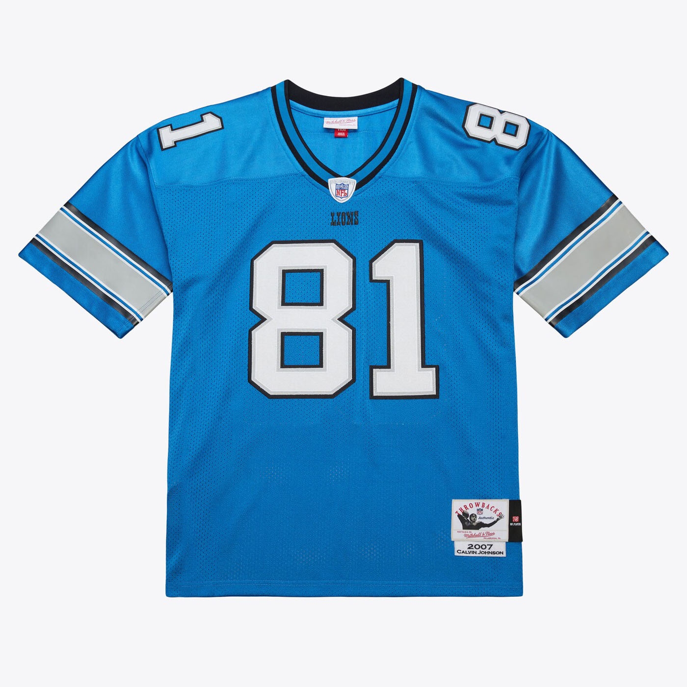 Calvin Johnson #81 Detroit Lions 2007 Authentic Throwback NFL Jersey Blue