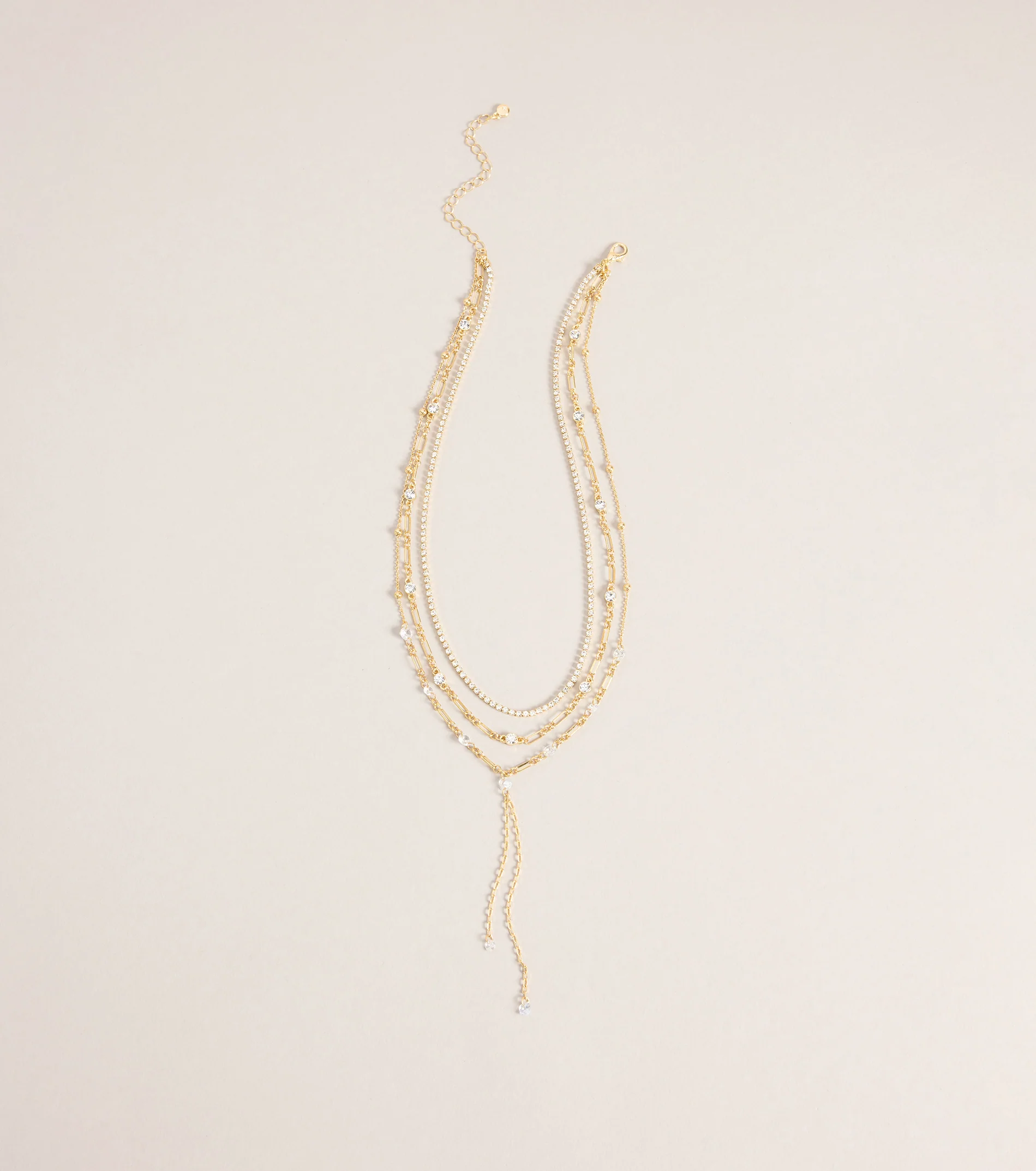 Midnight Drip Layered Lariat Necklace