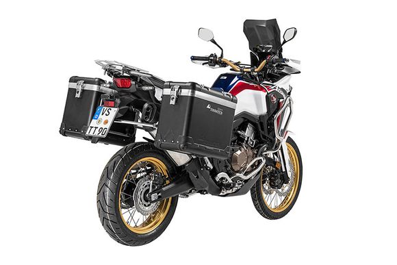 Touratech ZEGA Pro 38/45 suitcase - Gray support included - Black anodizedRef: Trt01751A / 01-402-6737-0