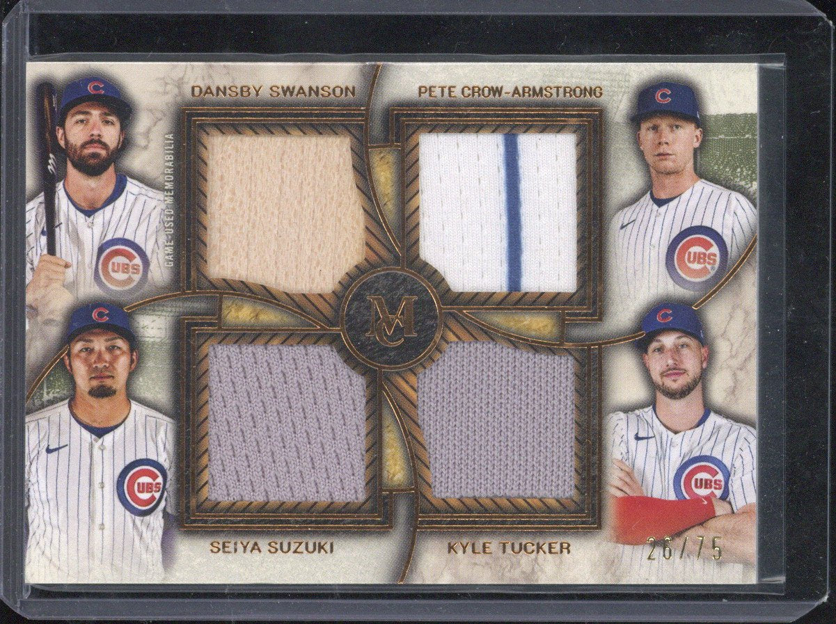 2025 Topps Museum Baseball Suzuki / Swanson / Armstrong / Tucker Quad Relic /75 #FPQR-SCST