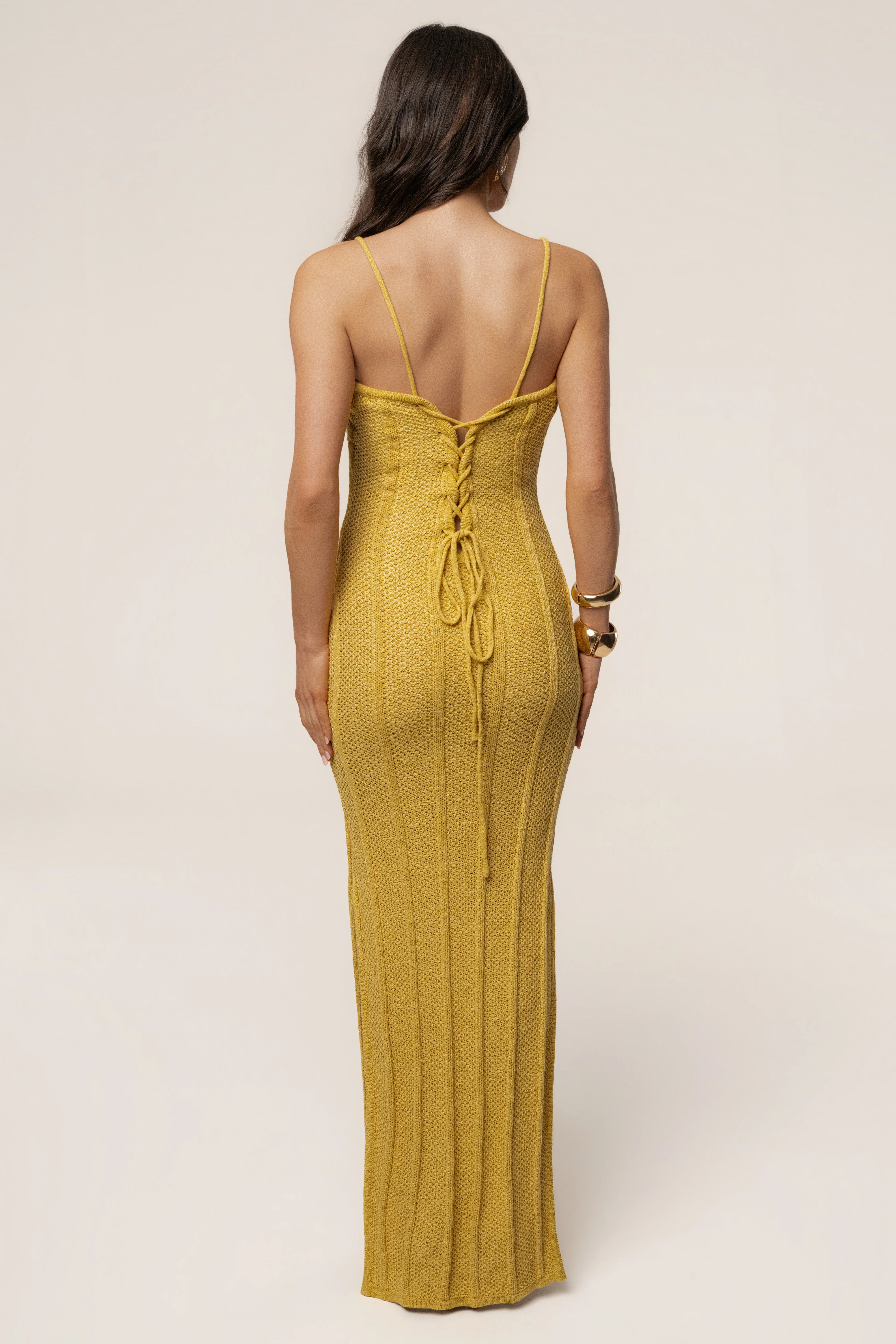Yellow Cabana Views Crochet Dress