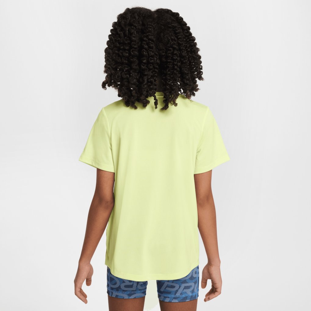 Nike One Fitted Dri-FIT Short-Sleeve Top Kids - light lemon twist/white FZ5600-736