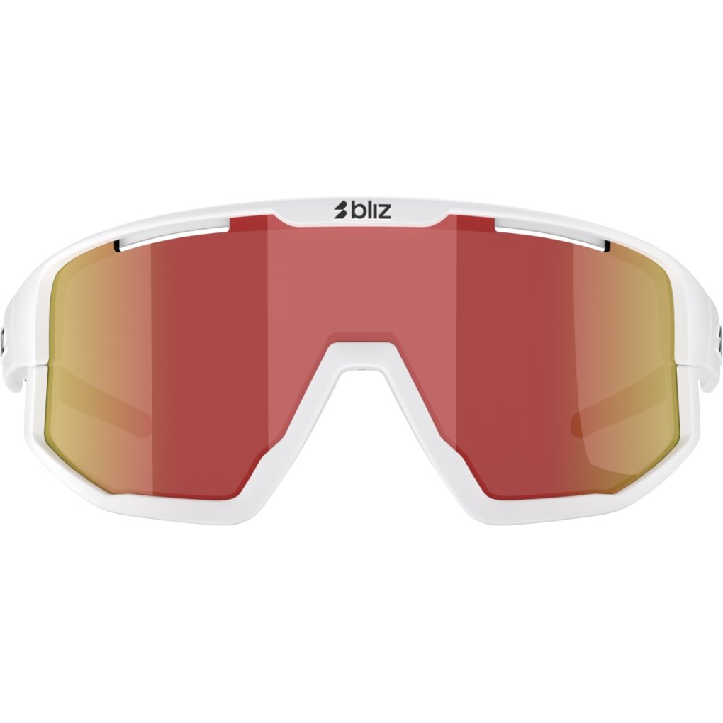 Bliz Fusion Glasses - Matt White - Smoke Red Multi