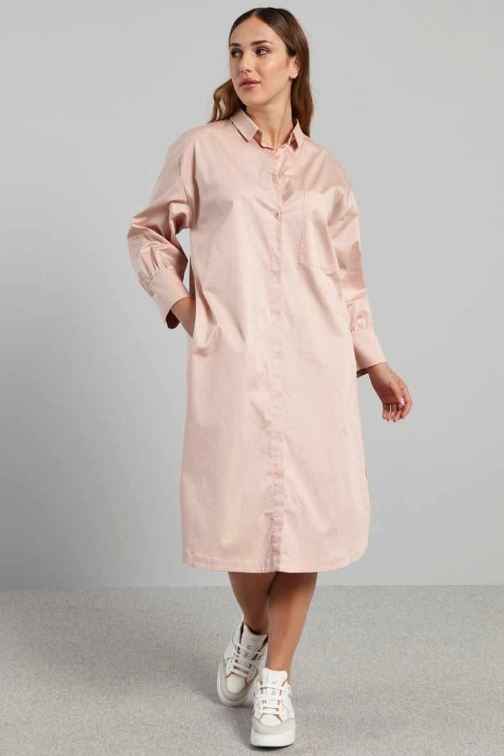 Cotton shirt dress - PASTEL PINK