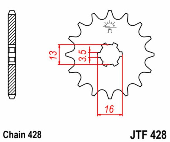 JT. Standard steel 428 - 428Ref: Jtc01401A / 1077386002