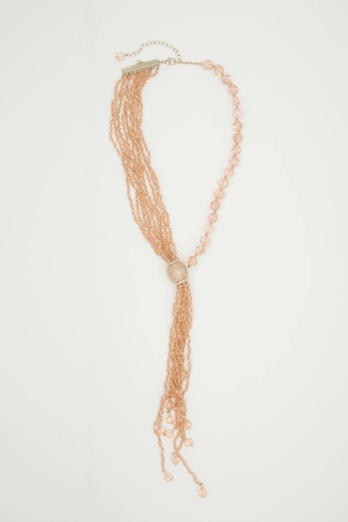 Asymmetric nugget necklace - PINK