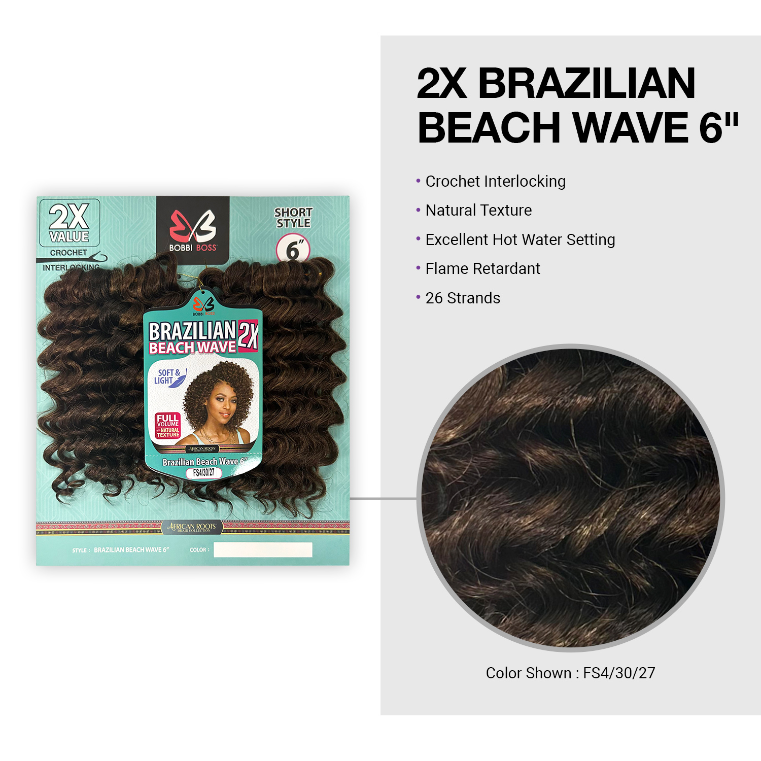 Bobbi Boss Crochet Braids 2X Brazilian Beach Wave 6