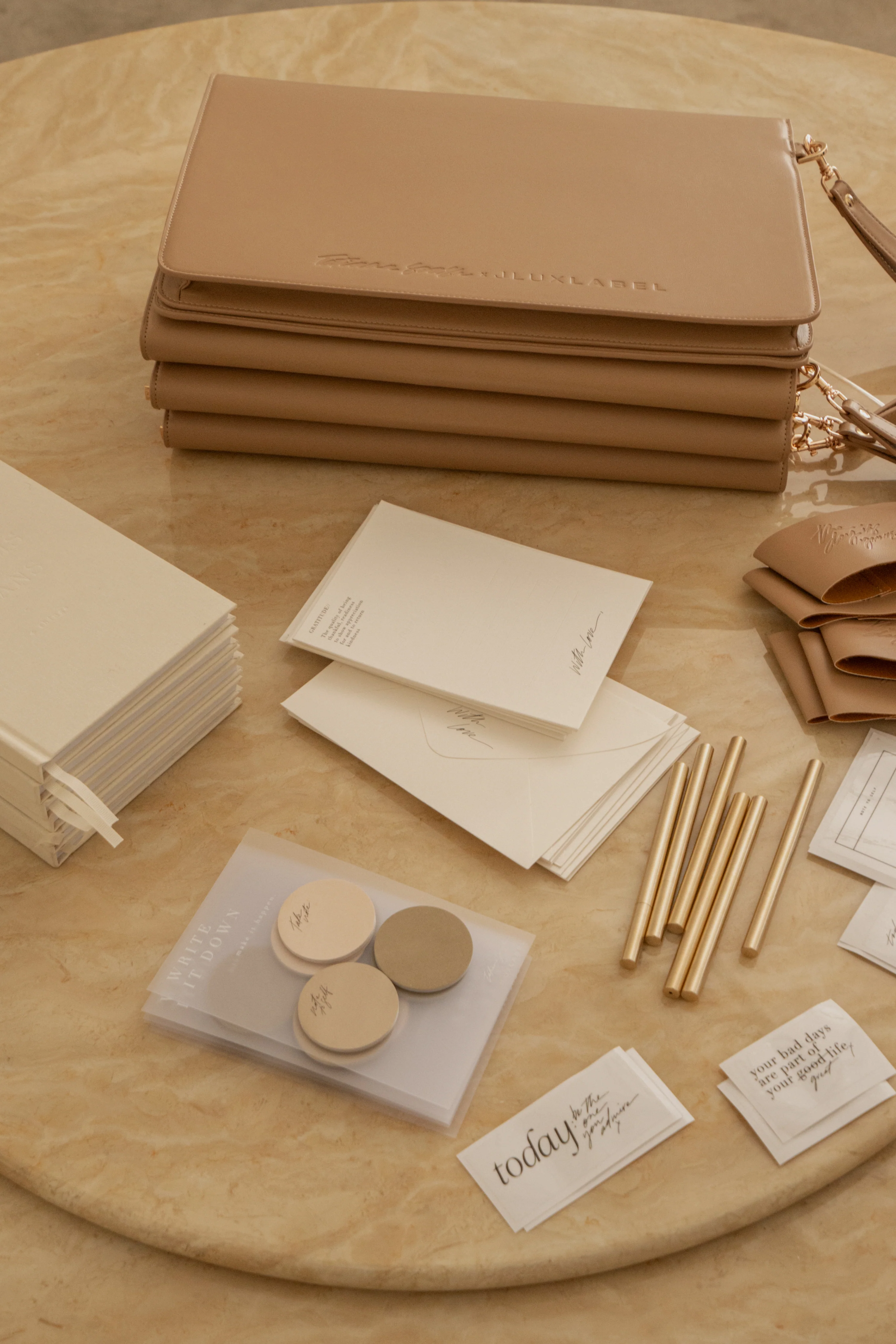 Beige TATIANA SOASH x JLUXLABEL Dreams & Plans Catch All Bag