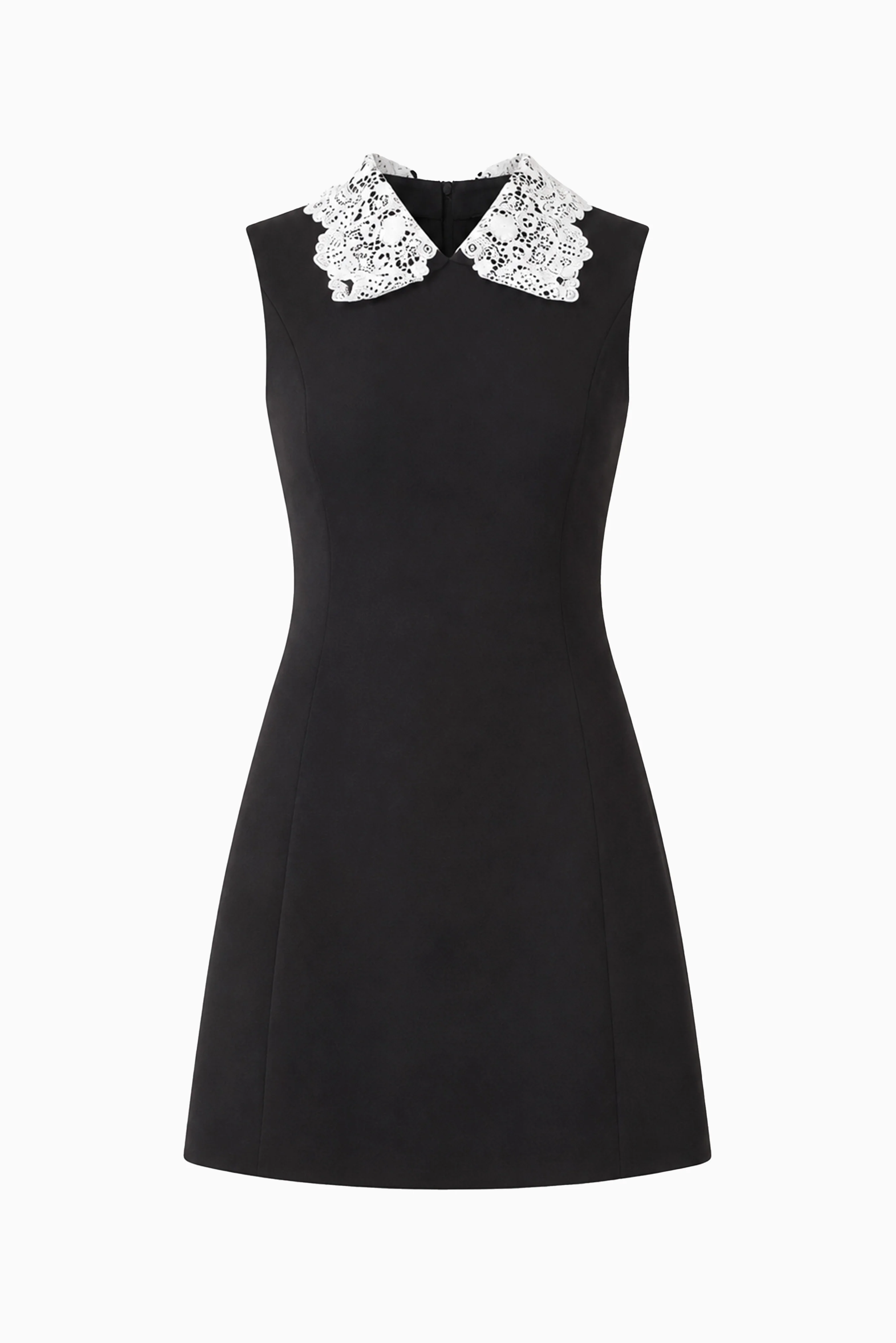 Elysia Lace Collar Mini Dress in Black