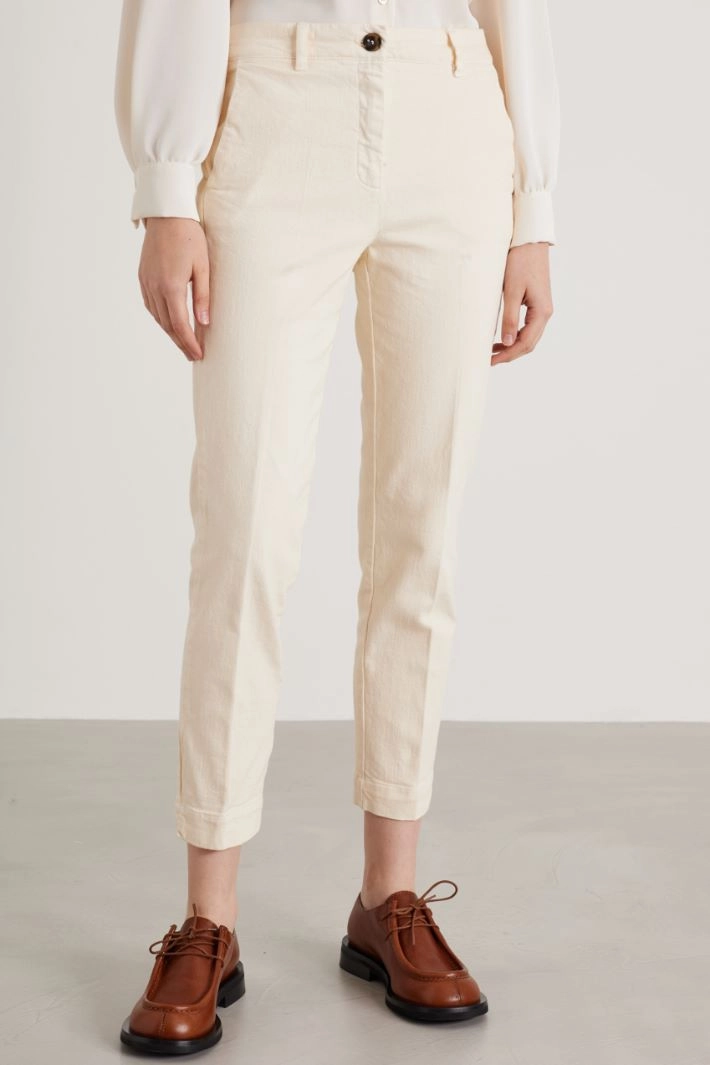 High-waisted trousers - IVORY