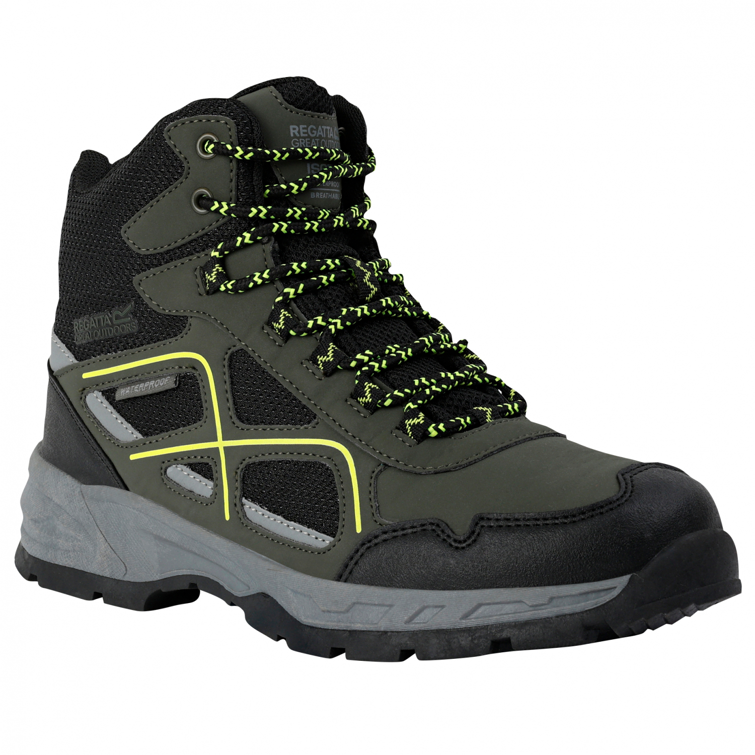 Regatta Vendeavour Boots Men (Dark Khaki \/ Lime Punch)