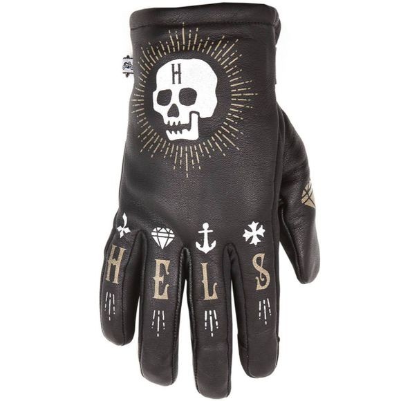 Helstons grafic skull winter gloves for women - blackRef: HS0935