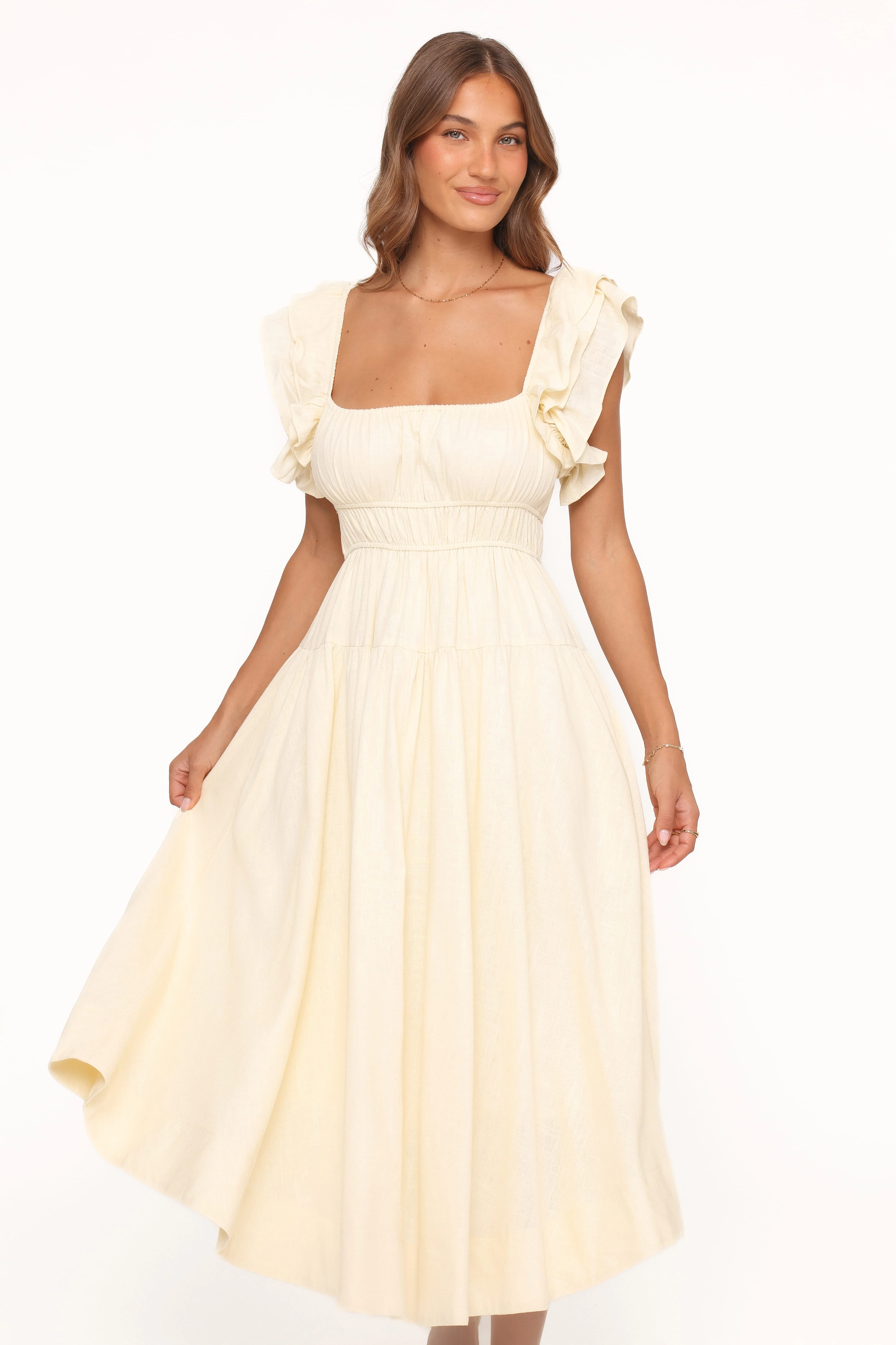 Linda Midi Dress - Butter Yellow