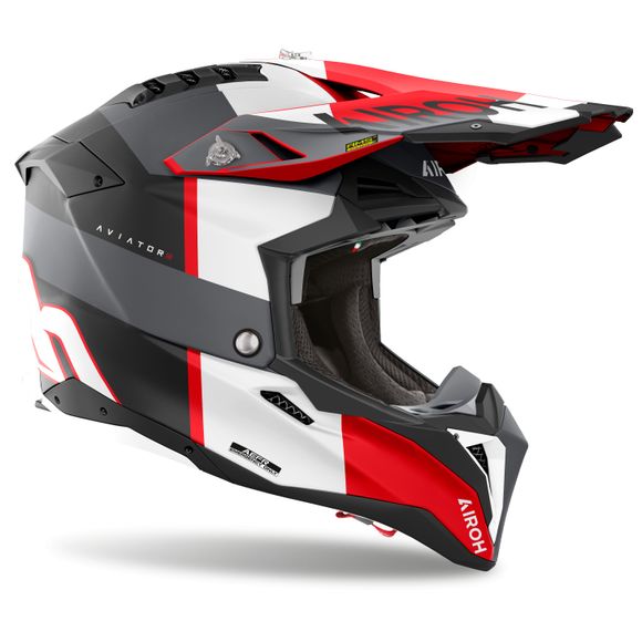 Airoh AVIATOR 3 cross helmet - MONARCH 2025 - Gray / RedRef: AR1424