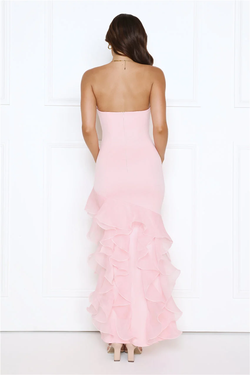 Lullaby Glow Strapless Maxi Dress Pink