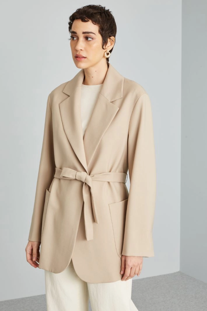 Belted blazer - BEIGE