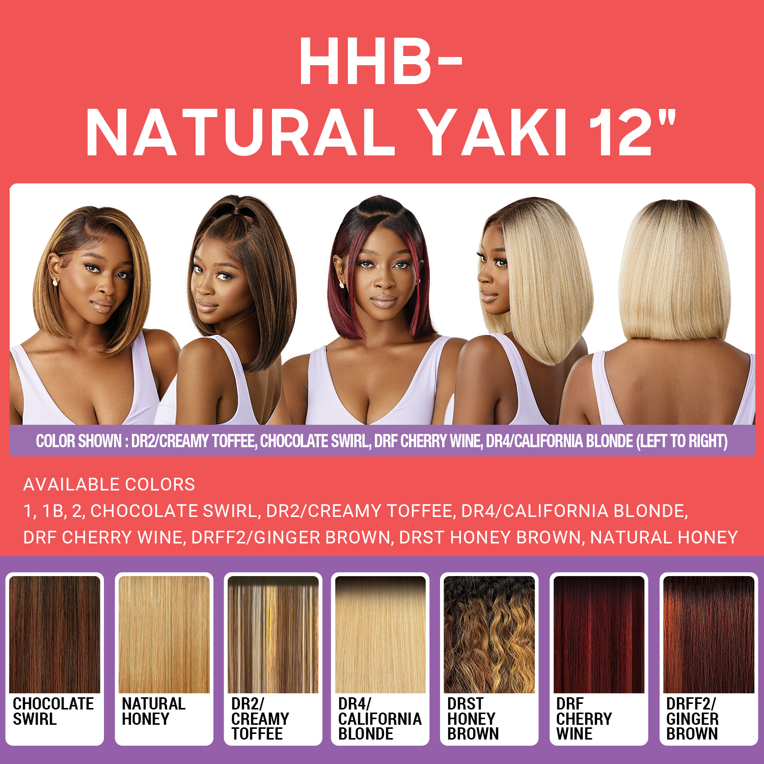 Outre Human Hair Blend HD Lace Front Wig Airtied Glueless Fully Hand-Tied 13X4 HHB-Natural Yaki 12
