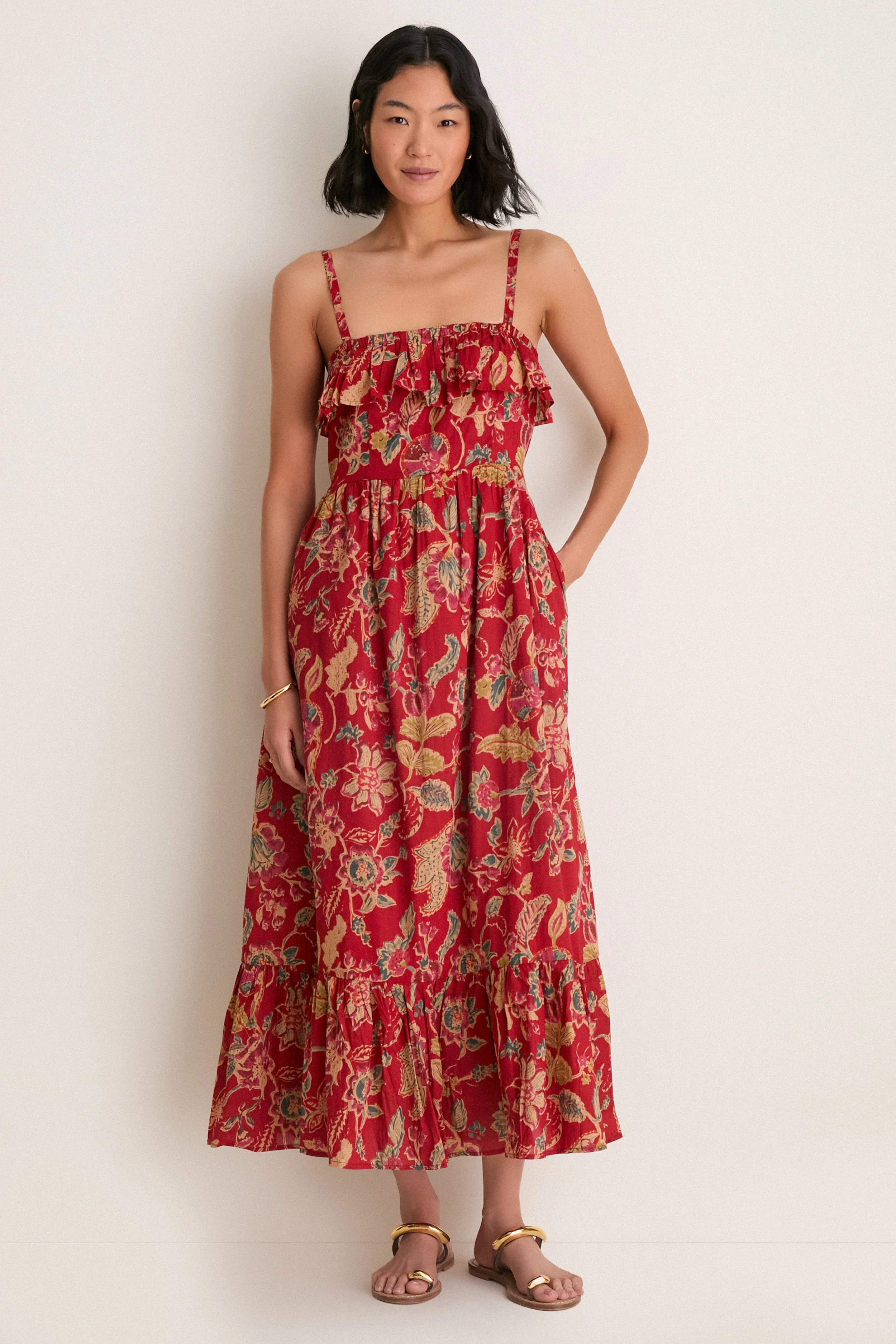 Pompeian Blooms Organic Tomas Maxi Dress
