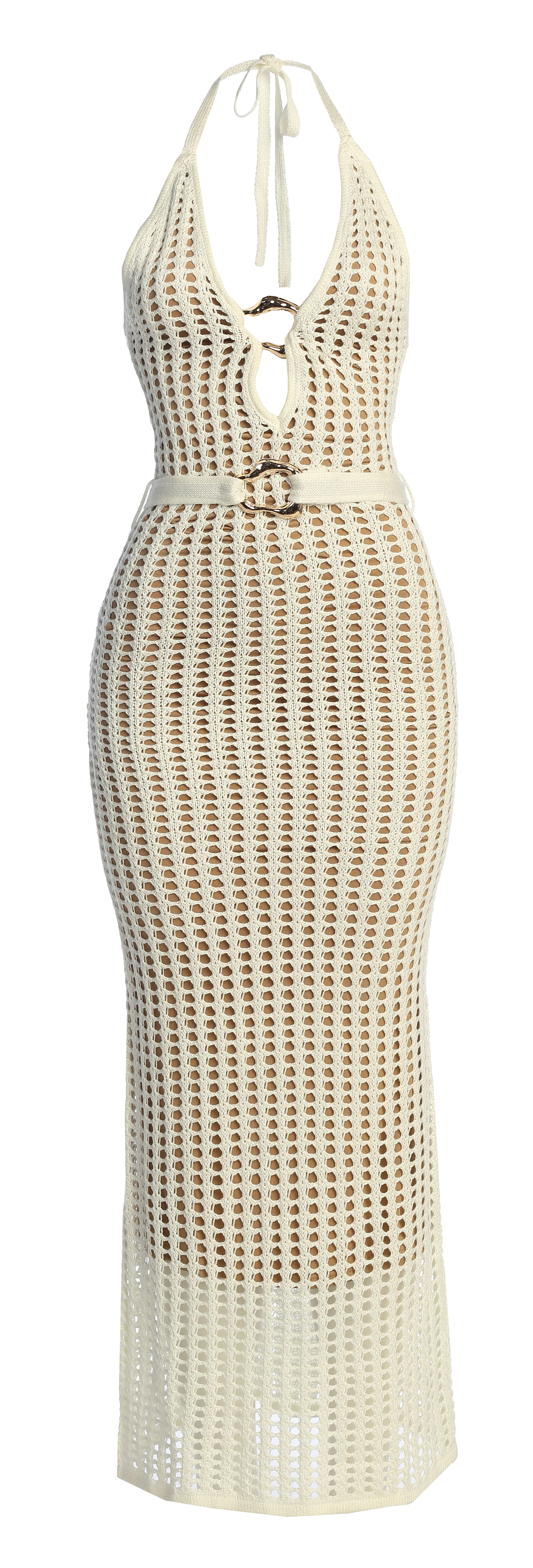 Ivory Oceanic Dream Crochet Maxi Dress