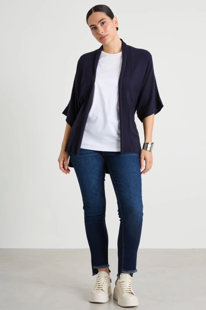Viscose yarn cardigan - NIGHT BLUE